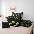 thumbnail image 6 of Manfei Modern Geometric Spot 7-Piece Bedding Comforter Set,Minimalist Geometric Aesthetic King Bedding Sets,Green Black Bed Sheets For Teens Girl,Luxury Bedroom Decor Reversible, 6 of 8