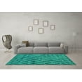thumbnail image 3 of Ahgly Company Machine Washable Indoor Square Abstract Turquoise Blue Modern Area Rugs, 7' Square, 3 of 4