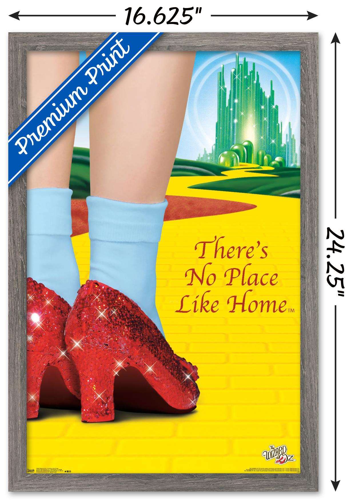 The Wizard Of Oz - No Place Like Home Wall Poster, 14.725" x 22.375", Framed