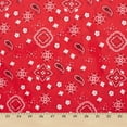 thumbnail image 3 of Bandana Paisley Print Cotton Broadcloth 60" Wide Sold By The Yard - Red, 3 of 4