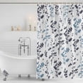 thumbnail image 2 of Grey Blue Botanical Shower Curtain Set - Extra Long 72" x 96" Washable Bathtub Curtain with 12 Hooks, Watercolor Spring Floral Summer Leaf Waterproof Fabric Shower Curtains for Bathroom/Bathtub, 2 of 6