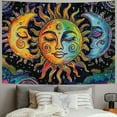 thumbnail image 2 of PRATYUS  Sun and Moon Tapestry Burning Sun Tapestry Black Colorful Wall Tapestries Moon and Stars Tapestry Psychedelic Mandala Tapestry Wall Hanging for Room (Multi Size) Painting, 2 of 6
