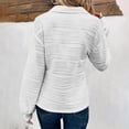 thumbnail image 3 of Womens Long Sleeve Hoodies Fall Winter Casual Loose Zip Up V Neck Plus Size Solid Color Pullover Sweatshirt Tops,White,XL, 3 of 4
