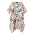 thumbnail image 4 of Cover Ups for Women Boho Floral Chiffon Kimono Cardigan Long Flowy Beach Wrap Summer Sun Protection Tunic for Pool and Vacation, 4 of 5