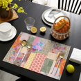 thumbnail image 4 of Pioneer Flower Floral Print Pattern Summer Placemats Table Placemats Set Of 4-Linen Kitchen Washable Placemats Table Mats 12x18 Inch Non-Slip Heat Resistant, 4 of 5