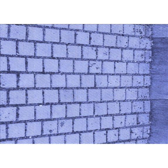 Ahgly Company Indoor Rectangle Patterned Jeans Blue Area Rugs, 5' x 8'