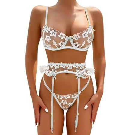 

Women Fashionable Lace Flower Embroidery Lingeriet Tight Underwear