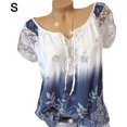 thumbnail image 2 of Qarigey Blusa Camisa de manga corta con estampado Blusa con cuello en V Blusa suelta con estampado de manga corta Top de verano para mujer Prendas para la parte del cuerpo Blanco S Qarigey AP001925-25, 2 of 6