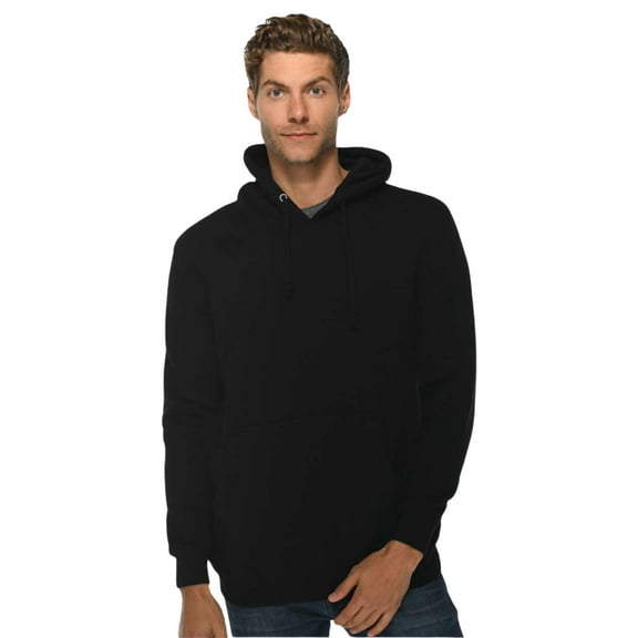 Lane Seven Mens Pullover Hooded Sweatshirt, Heavyweight 70/30 Cotton/Polyester Winter Fleece Sweater (Black , M)