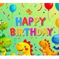 thumbnail image 4 of Colorful Dinosaur Themed Happy Birthday Banner Background Backdrop Party Decoration Supplies for Kids Birthday Party Photography Props and Indoor Outdoor Celebrations, 4 of 7