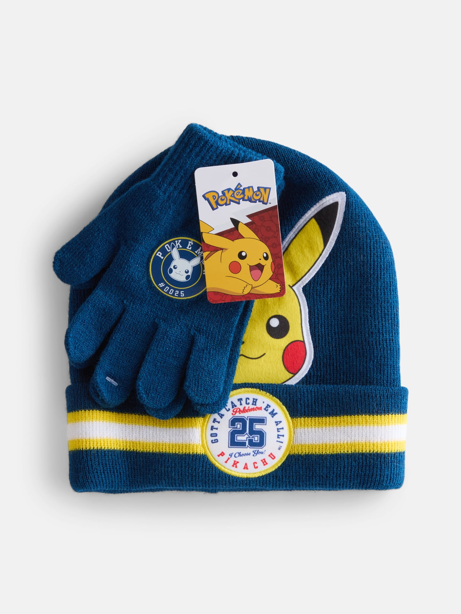 Pokemon Boys Beanie and Gloves Set, 2 Piece