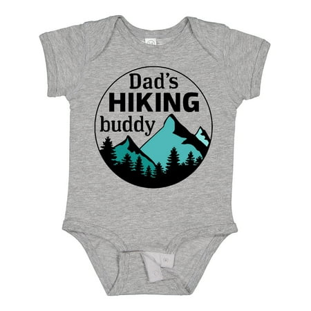 

Inktastic Dad s Hiking Buddy with Mountains and Trees Gift Baby Boy or Baby Girl Bodysuit