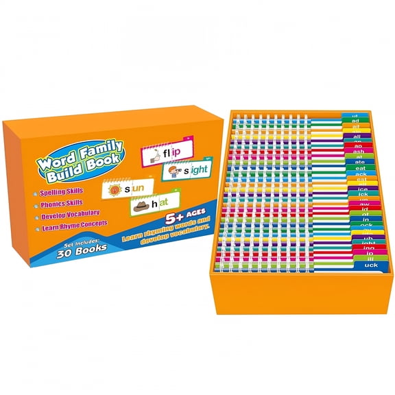 CCOCC 30 Read and Rhyme Flip Books,Word Family Flip Books,Sight Word Flash Cards Kindergarten,Nursery Rhymes Come to Life With The 30 Read and Flip