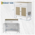 thumbnail image 4 of Qinaqin cm de Alturaidden Profundidad Madera Cat Litter Caja Enclosure Furniture Profundidadog Proof Gabinete con Cajón y Sisal Profundidadoors Blanco para Corner Use, 4 of 7