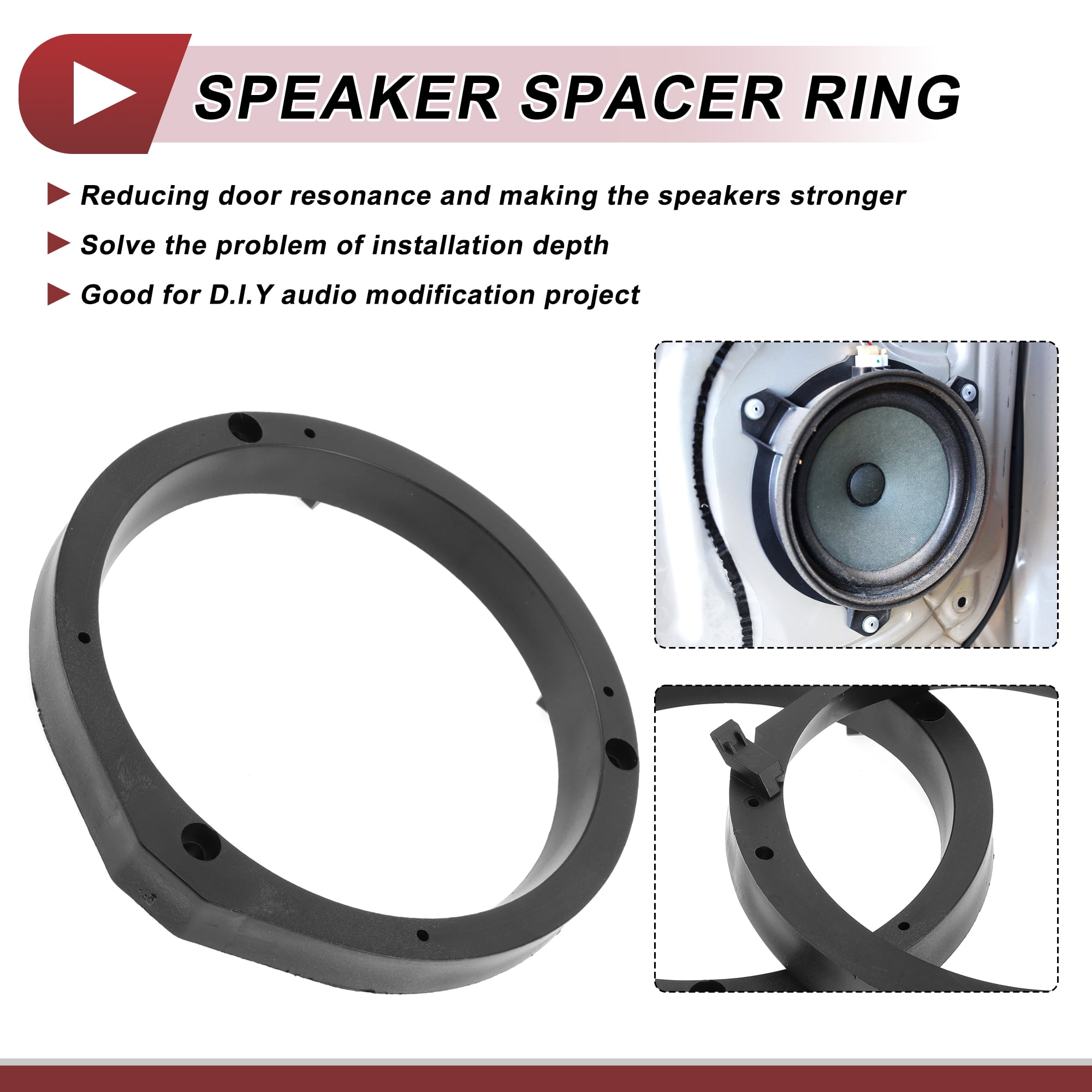Unique Bargains 2 Set Audio Speaker Spacer Ring for Honda Accord 2003-2007 Front Door