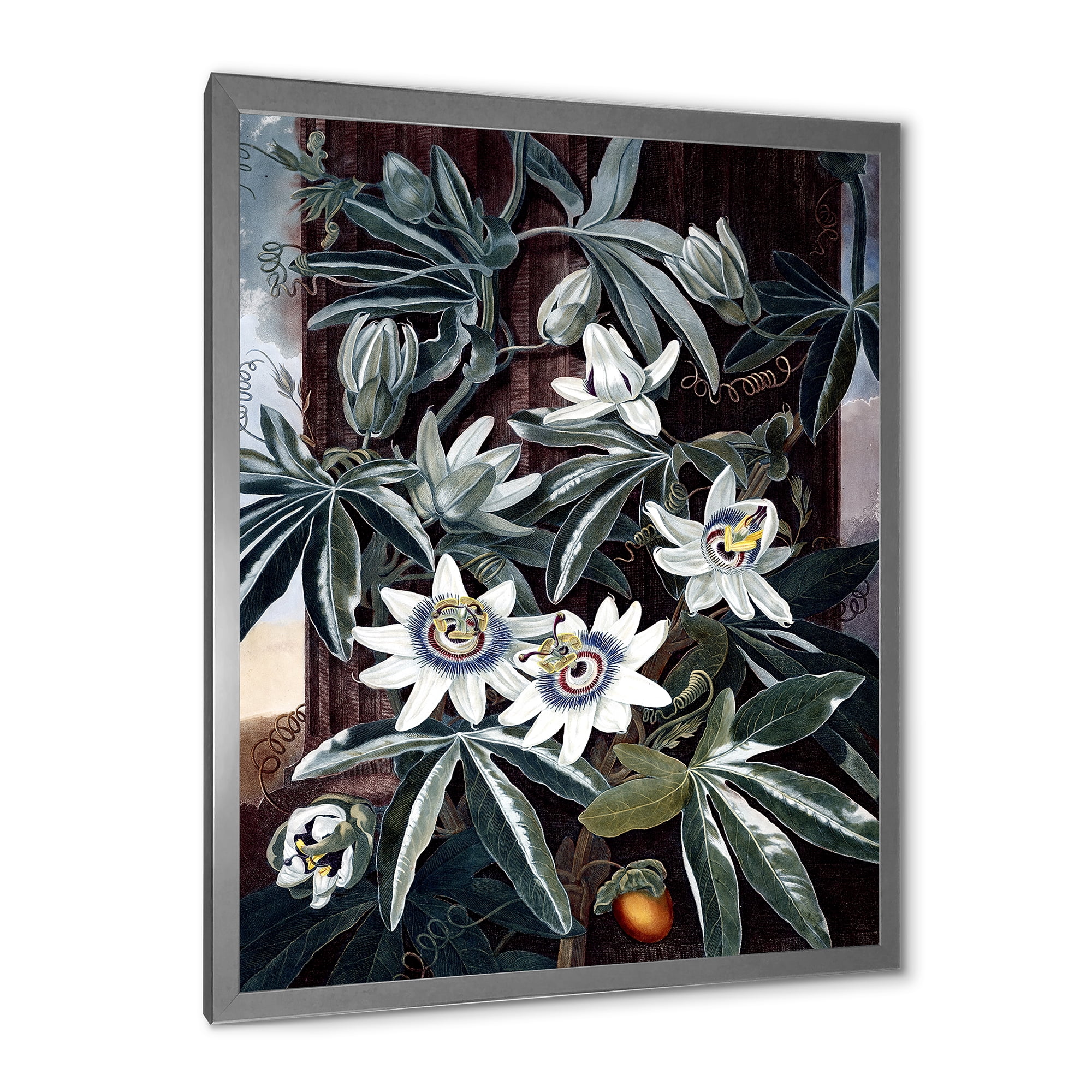 Designart 'Ancient Flowers I' Traditional Framed Art Print