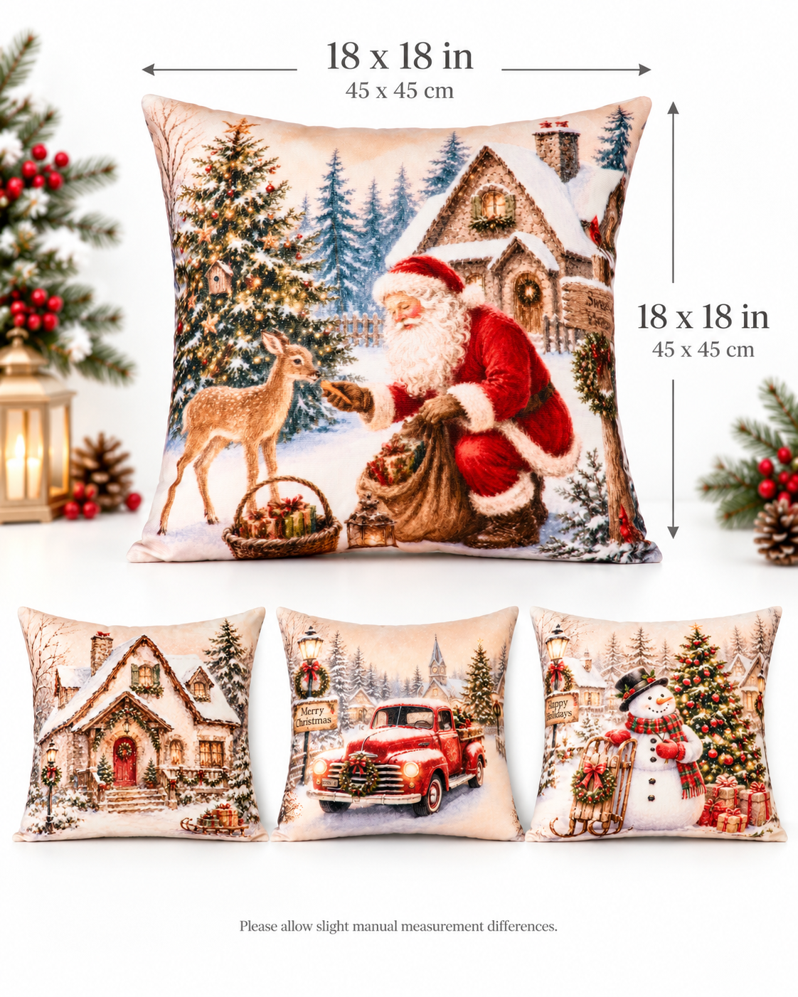 Sanmadrola Christmas Pillow Covers Set of 4 photo 2