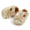 thumbnail image 6 of Penkiiy Baby Girls Mary Jane Flats Pearl Flower Soft Sole Flats Shoes First Walkers Non-Slip Spring Fall Princess Shoes Gold for 6-9 Months, 6 of 9