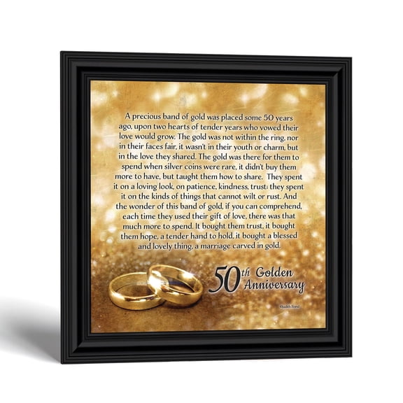 50th Anniversary Wall Art, Golden Wedding Keepsake Framed Print