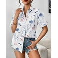 thumbnail image 5 of Zeagoo Shirts for Women Trendy Rolled Cuffed Short Sleeve Button Up Blouse Business Casual Tops, 5 of 10