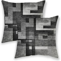 Black White Grey Pillow Covers 18x18, Abstract Art Outdoor Decorative Throw Pillows for Couch, Modern Geometry Decor Cushion Cover 2 Pcs Soft Farmhouse Square Pillowcase for Bed Car Safa