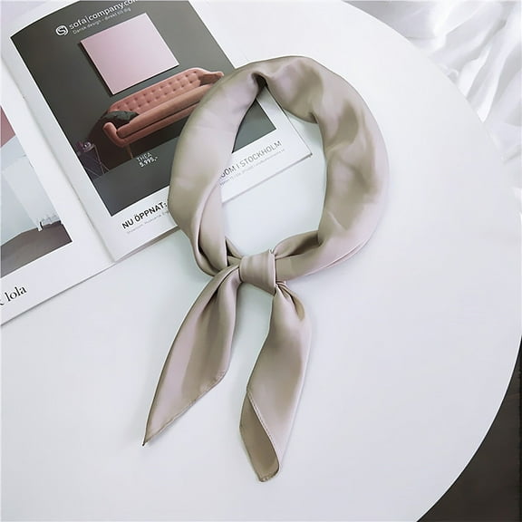 Women's Fashion Elegant Soft Satin Square Chiffon Scarf Set Head Neck Multiuse Colors Available