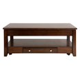 thumbnail image 1 of Lexicon Table Basse Relevable en Bois avec Roulettes en Cerisier Foncé, 1 of 10