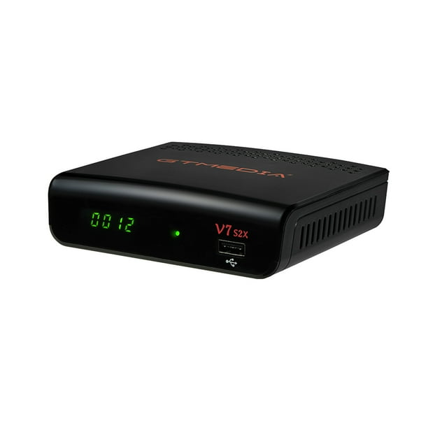 Decodificador GTMEDIA V7 S2X con soporte H.265 DVB-S2/S2X para TV, doble núcleo de 550MHz, memoria flash de 64MB, RAM DDR2 de 512MB, conversión automática PAL/NTSC, relación de aspecto ajustable,