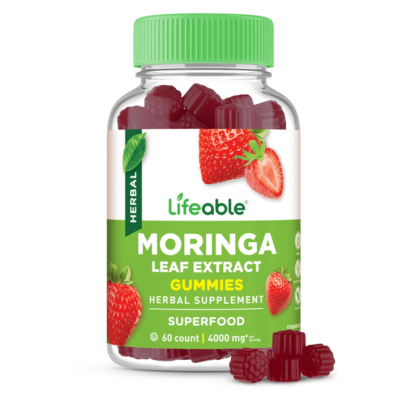 Lifeable Moringa Leaf Extract 4000mg - Antioxidant Packed Superfood for Adults Men Women - 60 Gummies