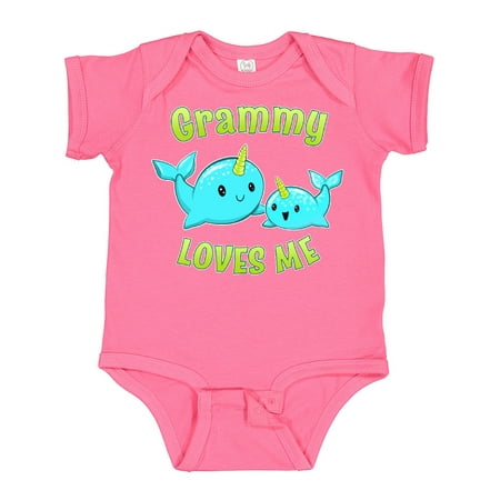 

Inktastic Grammy Loves Me- Cute Narwhal Gift Baby Boy or Baby Girl Bodysuit