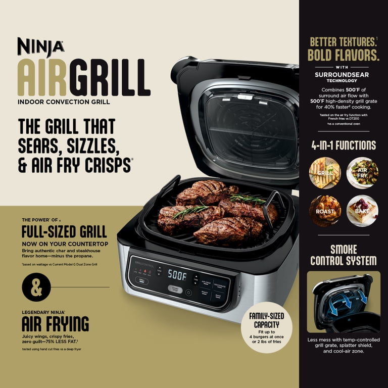 Ninja Foodi 4-in-1 Smokeless Indoor Grill & Air Fryer with