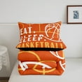 thumbnail image 5 of Basketball Comforter Set Full Sport Game Ball Theme Bedding Basketball Room Decor Down Comforter Sports Comforter Sets Teen Sports Bedding 3 Pcs White Orange, 5 of 7
