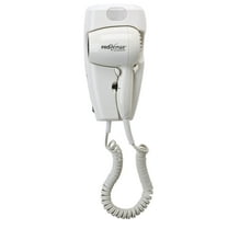 Jerdon 1600W Wall Mount Hair Dryer, 2 Speeds, 2 Heat Settings, LED Night Light, White, Direct Wire -Model JWM8CD