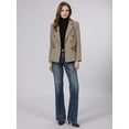 thumbnail image 2 of INSPIRE CHIC Women's Plaid Blazer Trendy Casual Houndstooth Double Breasted Suit Jacket S Light Brown, 2 of 5