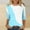 Light Blue, variant on Fall Clothes for Women 2024 3/4 Length Sleeve Crewneck Tops Casual Loose Printed Three Quarter Blouses