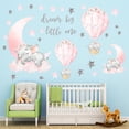 thumbnail image 2 of Pegatinas De Pared De Elefante, Calcomanías De Globo De Aire Caliente De Estrella De Luna Rosa, Calcomanía De Arte De Vinilo De Animales Para Niños, Guardería, Dormitorio, Decoración Del Hogar Methold VI011534-00, 2 of 6