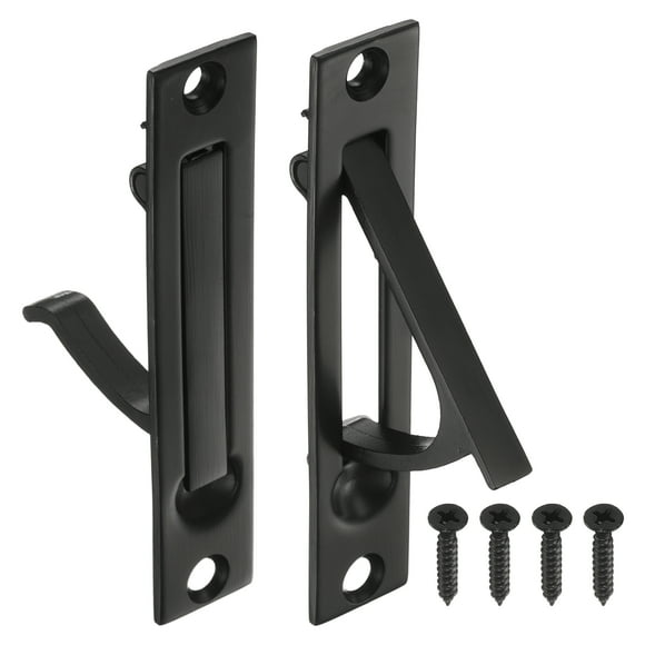 Uxcell 2 Pack Pocket Door Handles, 304 Stainless Steel Door Edge Pull, Pocket Door Hardware for Sliding Cabinet, Home, Office, Hotels, Matte black