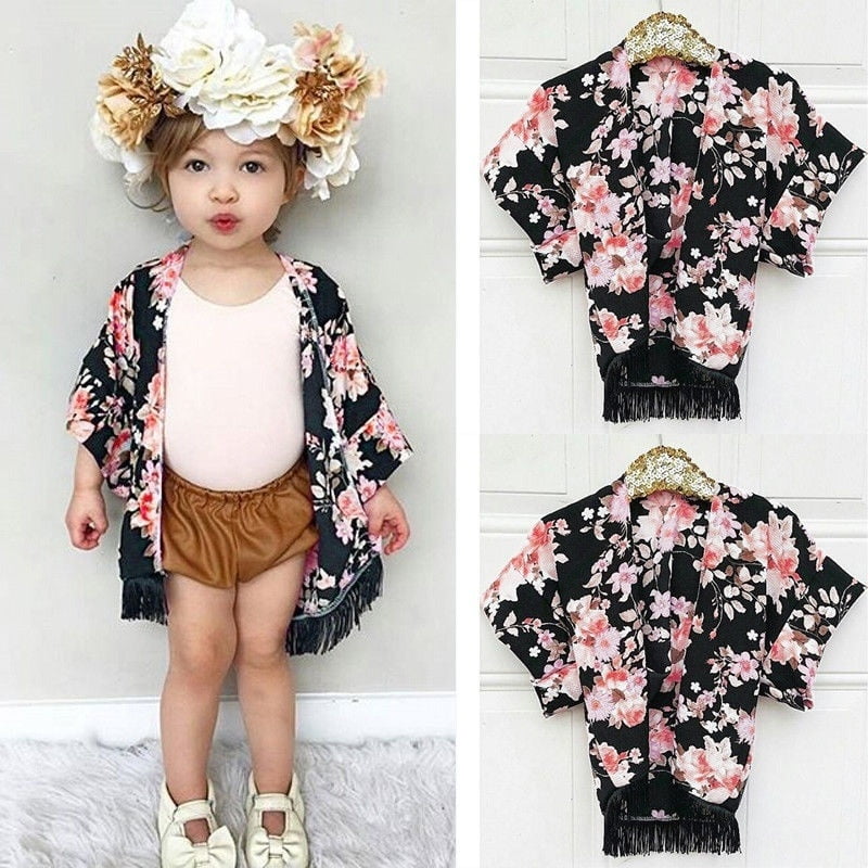 girls floral cardigan
