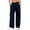 Navy, variant on Women's Cargo Wide Leg Pants Multi Pockets Drawstring Waisted Adjustable Cuff Outdoor Casual Hiking Trousers Light Blue Womens Chino Pants XL