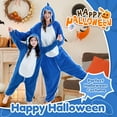 thumbnail image 3 of Unisex Adult Animal Onesie Pajamas - Animal Onesies Pajamas Cute Fuzzy Design Long Sleeve Hooded Zip Up Sleepwear for Family Matching Halloween Christmas Outfit, 3 of 9