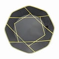 thumbnail image 2 of BalsaCircle 10 Octagon 10" Black Disposable Dinner Plastic Plates Gold Geometric Design Event Wedding Party Tableware, 2 of 8
