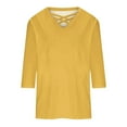 thumbnail image 6 of Aboser Women's Crossover V Neck T-Shirts Plus Size 3/4 Sleeve Tunic Tops Comfy Solid Color Tshirts Loose Fit Casual Blouses Dressy Three Quarter Length Sleeves Pullover, 6 of 6