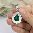 thumbnail image 4 of SATYAVIE JEWELLERY 925 Sterling Silver Chrome Quartz Pendant for Her – Silver Oxidized Finish Vintage handamde Jewelry – Pear Cut Green Gemstone Jewelry, 4 of 5