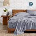 thumbnail image 3 of Bare Home Premium 1800 Collection 3-Piece Bed Sheet Set, Twin, Heathered Midnight Blue, 3 of 9