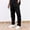 Black Pants for Men, variant on Men's Drawstring Workwear Pants Elastic Waist Multi Pocket Lightweight Comfortable Casual Tapered Legs Outdoor Exercise Running Cycling Leisure Activities Black S