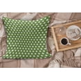 thumbnail image 2 of Green Fluffy Throw Pillow Cushion Cover, White Polka Dots on Green Backdrop Classic Simplistic Pattern Design Print, Decorative Square Pillow Case, 28" x 28", Olive Green and White, by Ambesonne, 2 of 5