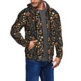 thumbnail image 2 of Kdxio Autumn Floral Print Men Hoodies Casual Hoodies for Men with Zip Pockets Full Zip Long Sleeve Sweatshirt Sports Hooded Jacket-3X-Large, 2 of 5