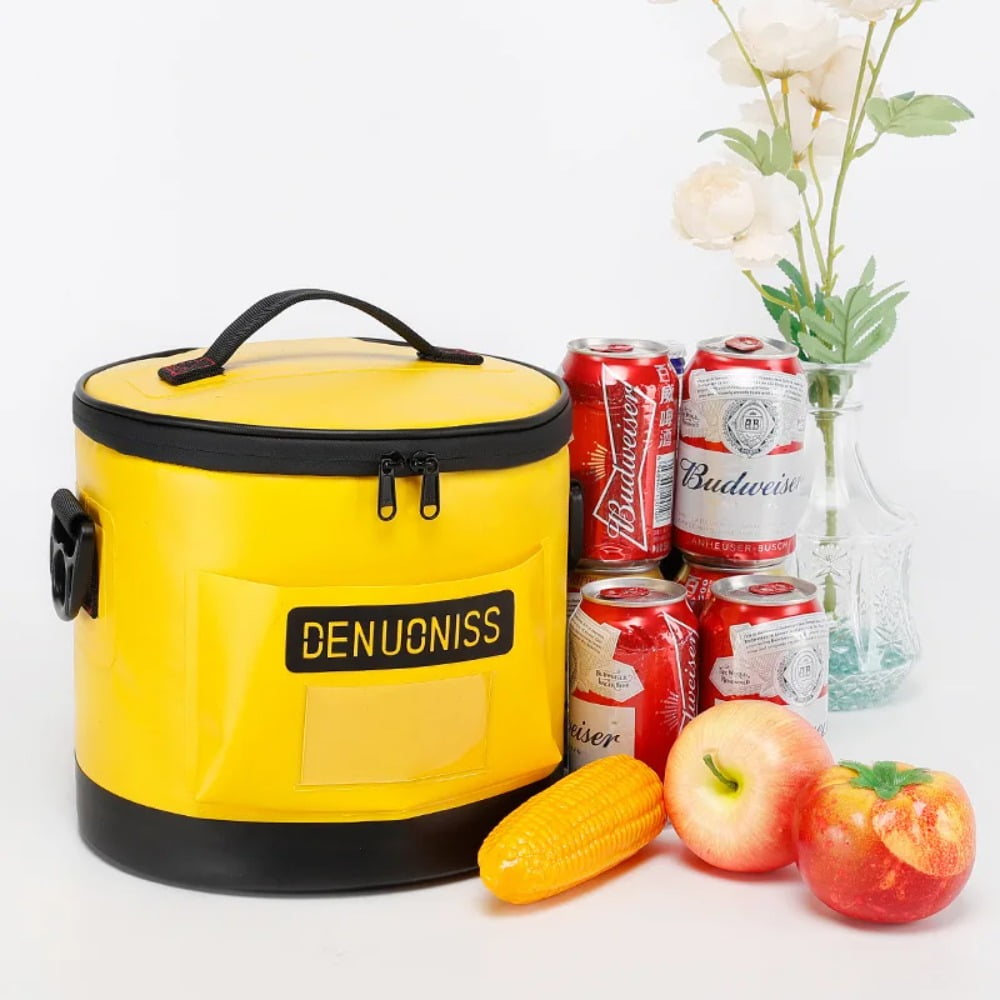 Durable Round Insulated Cooler Bag Perfect for Outdoor Camping Fishing and Picnic Activities
