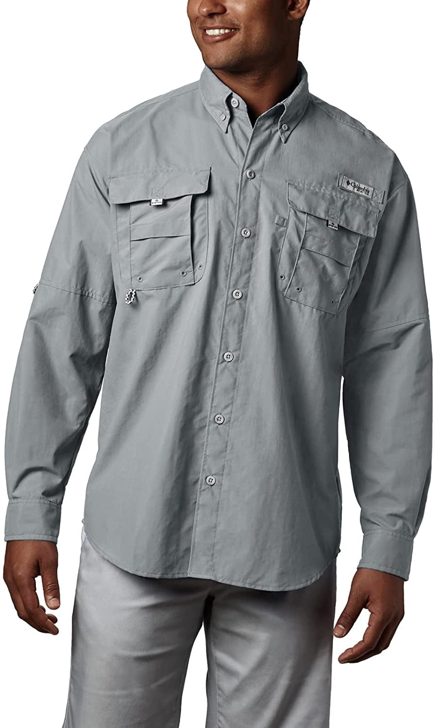 Columbia Men’s Pfg Bahama II Long Sleeve Fishing Shirt UPF 30 Cool Gray XXL for sale online 