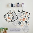 thumbnail image 5 of 5 Pcs Kitchen Set Heat Resistant Oven Mitts and Non-Slip Pot Holders with Adjustable Cooking Apron Rugby Star Leaves, 5 of 6